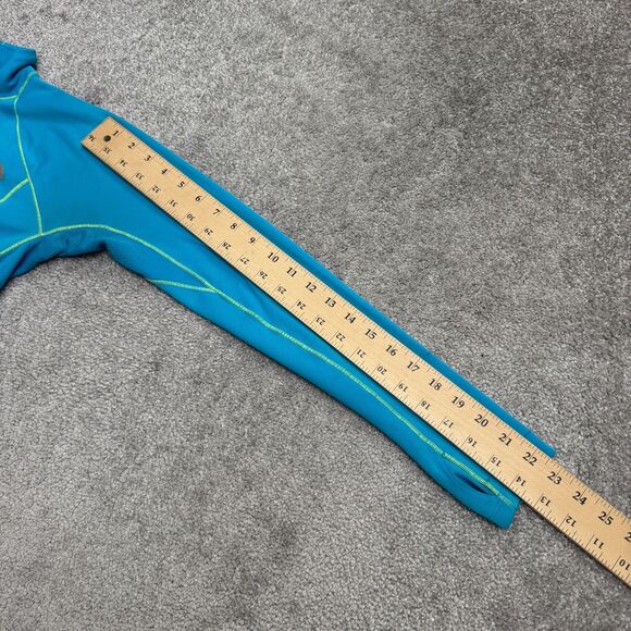 The North Face FlashDry 1/4 Zip Pullover Jacket Womens Small Blue Neon Green - Picture 16 of 16